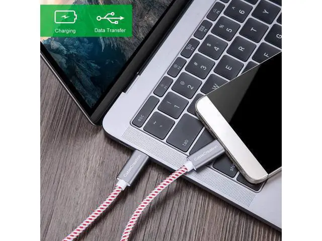 Alt view image 3 of 7 - USB C Cable 10FT 60W USB C to USB C Fast Charging Cable USB Type-C to C Cable Braided 3A 60W 480Mbps Data for MacBook Pro Air iPad Air Pro S21/S20+/S20 Pixel 4/5 etc. 3m Red