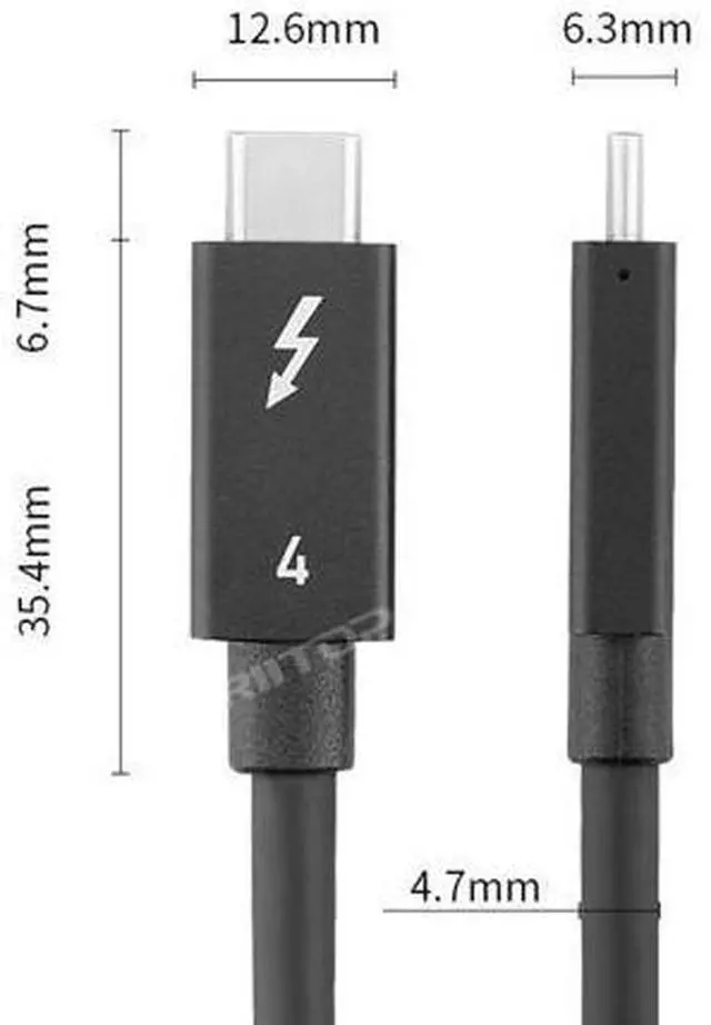 Alt view image 7 of 7 - Thunderbolt 4 Cable 40Gbps with 8K Video and 100W Charging, Compatible Thunderbolt 3, USB4, USB C to C Devices - 2.62FT