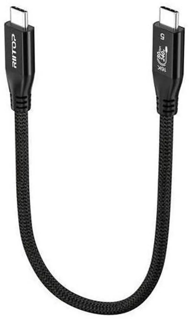 Main image of 80Gbps Thunderbolt 5 Cable up to 120Gbps Bandwidth and 240W Charging in Black - 0.3m / 1ft, Compatible with Thunderbolt 4, USB4, Thunderbolt 3 and USB-C