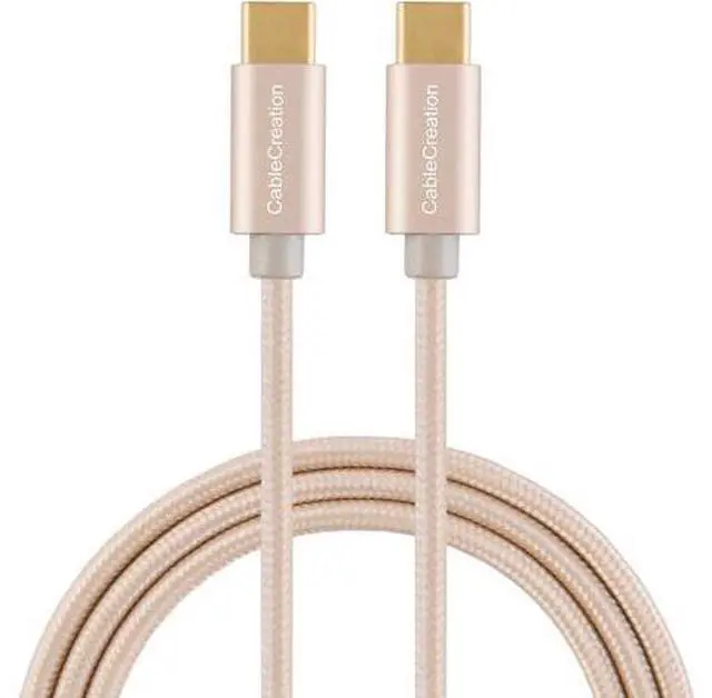 Main image of USB C Cable 10FT 60W USB C to USB C Fast Charging Cable USB Type-C to C Cable Braided 3A 60W 480Mbps Data for MacBook Pro Air iPad Air Pro S21/S20+/S20 Pixel 4/5 etc. 3m Gold