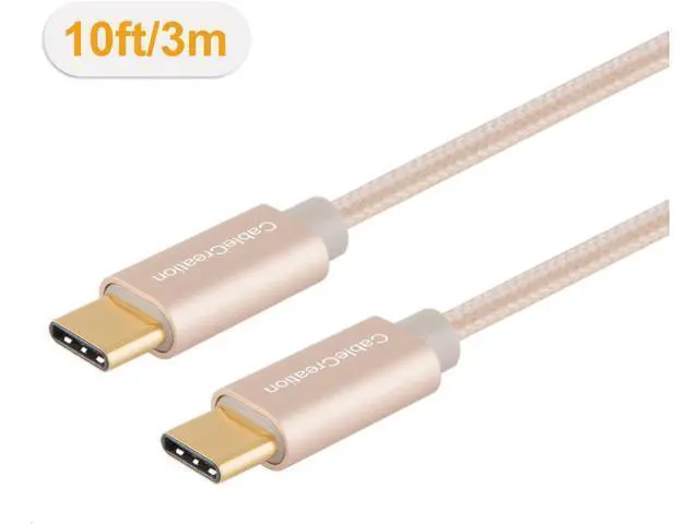 Alt view image 2 of 6 - USB C Cable 10FT 60W USB C to USB C Fast Charging Cable USB Type-C to C Cable Braided 3A 60W 480Mbps Data for MacBook Pro Air iPad Air Pro S21/S20+/S20 Pixel 4/5 etc. 3m Gold