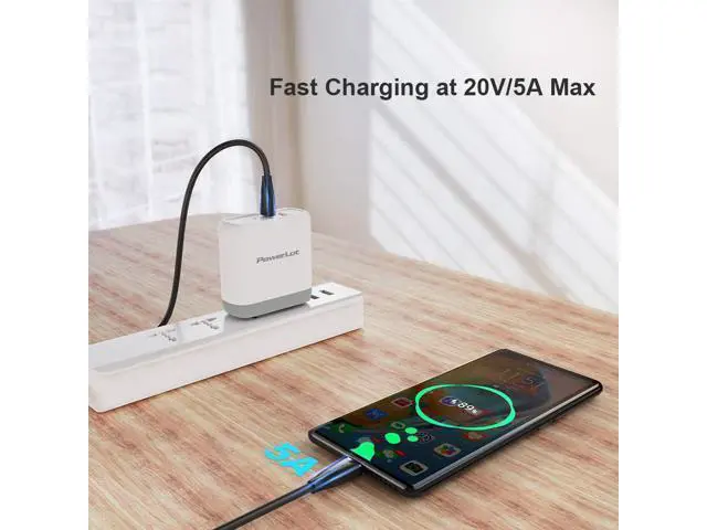 Alt view image 2 of 7 - USB C Cable 2M, CableCreation Cable Type C to Type C Fast Charging 100W, USB C to C Cable 2m, Compatible with MacBook Pro, Air, S21/S20+/S20 Ultra/S10, Note 10,Pixel 4 XL, etc. 6.6FT / Black