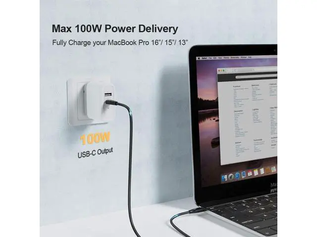 Alt view image 3 of 7 - USB C Cable 2M, CableCreation Cable Type C to Type C Fast Charging 100W, USB C to C Cable 2m, Compatible with MacBook Pro, Air, S21/S20+/S20 Ultra/S10, Note 10,Pixel 4 XL, etc. 6.6FT / Black