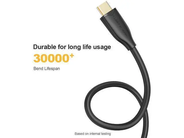 Alt view image 4 of 7 - USB C Cable 2M, CableCreation Cable Type C to Type C Fast Charging 100W, USB C to C Cable 2m, Compatible with MacBook Pro, Air, S21/S20+/S20 Ultra/S10, Note 10,Pixel 4 XL, etc. 6.6FT / Black