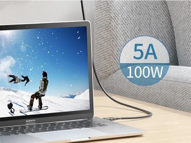 Alt view image 4 of 7 - Thunderbolt 4 Certified Cable, 6.6 ft USB-C to USB-C Cable with 100W Charging, Supports 8K Display and 40 Gbps Data Transfer, for iPhone 15, MacBook, iPad, Samsung Galaxy S23, and More
