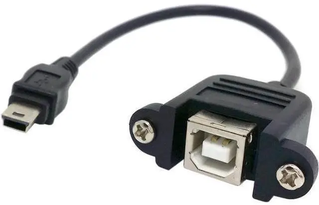 Main image of Mini USB 5pin Male to USB B Female Panel Mount Type Cable 20cm with Screws
