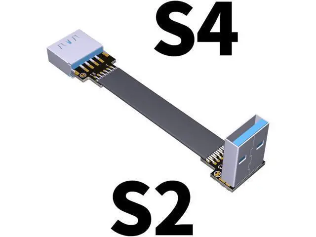 Alt view image 2 of 7 - ADT-Link USB 3.0 Cable USB to USB Cable Type A Male to Male Extension Cable Super Speed HDD 90/270 Degree Angle Up/Down Angled (30cm,S2-S4)