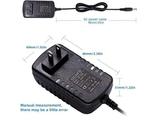 Alt view image 2 of 6 - AC Adapter 15V 2A Power Adapter Supply 15V 2A Wall Plug Power Adapter 15V 2000MA 30W Power Adapter with 5.5 x 2.1mm/2.5mm Plug