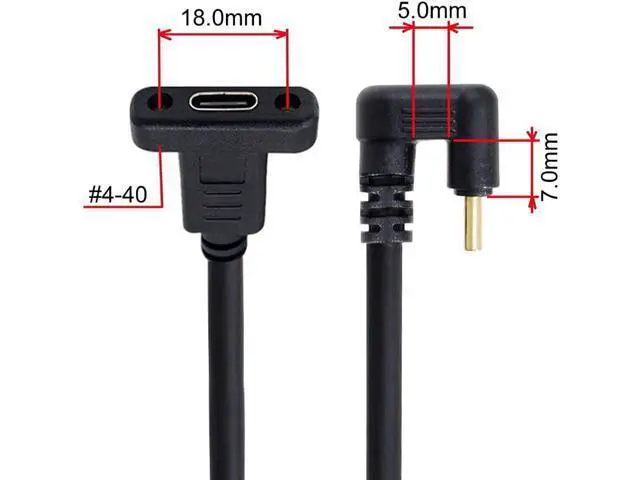 Alt view image 2 of 7 - Type C USB-C USB 3.1 Male 180 Degree U Shape Back Angled to Type C USB-C USB 3.1 Female Extension Data Cable 30cm