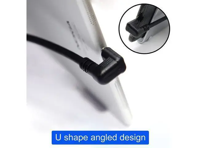 Alt view image 4 of 7 - Type C USB-C USB 3.1 Male 180 Degree U Shape Back Angled to Type C USB-C USB 3.1 Female Extension Data Cable 30cm