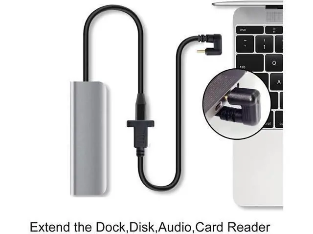 Alt view image 7 of 7 - Type C USB-C USB 3.1 Male 180 Degree U Shape Back Angled to Type C USB-C USB 3.1 Female Extension Data Cable 30cm