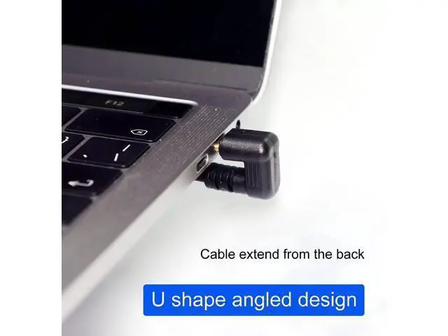 Alt view image 6 of 7 - Type C USB-C USB 3.1 Male 180 Degree U Shape Back Angled to Type C USB-C USB 3.1 Female Extension Data Cable 30cm