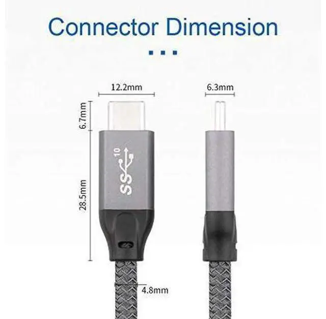 Alt view image 2 of 6 - USB Type-C 3.1 Gen2 Cable 6.56ft USB C to USB C Cable USB 3.1 Gen2 Type C Data Video Cable Adapter for Tablet & Phone & Laptop 10Gbps