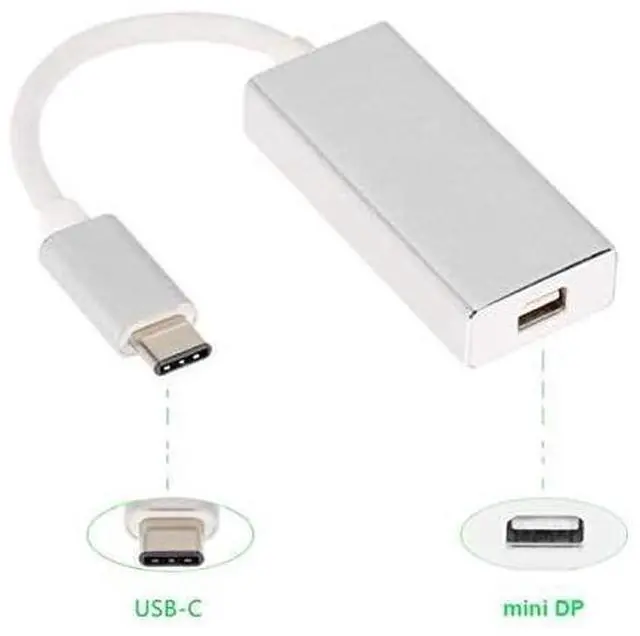 Alt view image 7 of 7 - USB-C USB 3.1 Type C to Mini DisplayPort DP 1080p HDTV Adapter Cable with Gold Aluminium Case for 2015 New 12 Inch