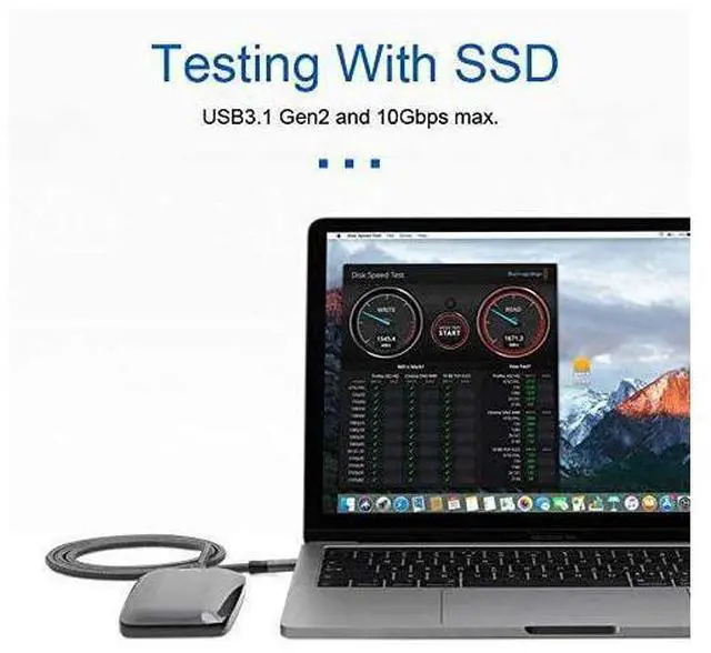 Alt view image 3 of 6 - USB Type-C 3.1 Gen2 Cable 6.56ft USB C to USB C Cable USB 3.1 Gen2 Type C Data Video Cable Adapter for Tablet & Phone & Laptop 10Gbps