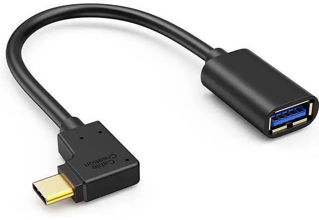 Main image of USB C to USB A Adapter OTG CableCreation USB 3.1 C Male to A Female 90 Degree 5Gbps USB A Female to USB C Male Cable for MacBook Pro iPad Pro S21 S20 S10 Note 10 and Other USB C Devices 0.15m Black