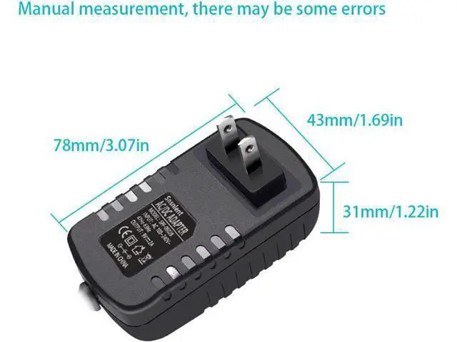 Alt view image 4 of 7 - 9 Volt 2A Power Adapter Supply 9V 2A 18 Watt LED Power Supply Transformer 2.5 X 5.5mm Plug Wall Adapter(Polarity: Inner + and Outer -)