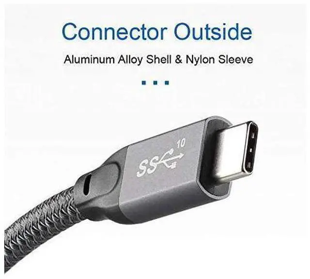 Alt view image 6 of 6 - USB Type-C 3.1 Gen2 Cable 6.56ft USB C to USB C Cable USB 3.1 Gen2 Type C Data Video Cable Adapter for Tablet & Phone & Laptop 10Gbps