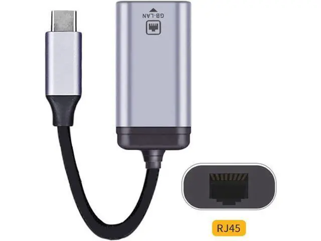 Alt view image 7 of 7 - LAN Cable Adapter for Laptop Type C USB C USB 3.1 Male to 1000Mbps Gigabit Ethernet Network Female