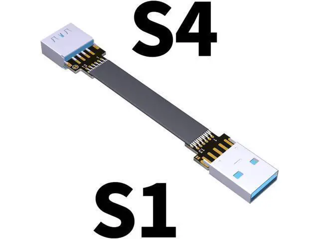 Alt view image 2 of 7 - ADT-Link USB 3.0 Cable USB to USB Cable Type A Male to Male Extension Cable Super Speed HDD 90/270 Degree Angle Up/Down Angled (10cm,S1-S4)