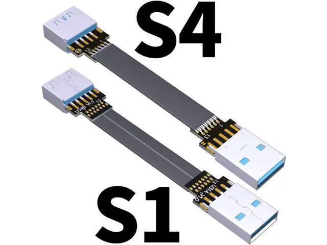 Alt view image 3 of 7 - ADT-Link USB 3.0 Cable USB to USB Cable Type A Male to Male Extension Cable Super Speed HDD 90/270 Degree Angle Up/Down Angled (10cm,S1-S4)