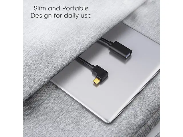 Alt view image 7 of 7 - USB C to USB A Adapter OTG CableCreation USB 3.1 C Male to A Female 90 Degree 5Gbps USB A Female to USB C Male Cable for MacBook Pro iPad Pro S21 S20 S10 Note 10 and Other USB C Devices 0.15m Black