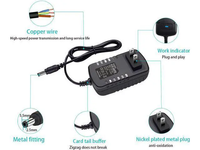 Alt view image 3 of 7 - Ac Adapter 15V 2A DC Power Supply Charger AC 100-240V 50-60Hz to DC 15V 2A 30W Charger Power Supply 15V 30W 2A Ac Adapter Charger with 5.5mm x 2.5mm Plug