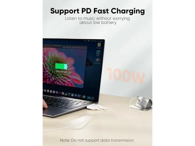 Alt view image 5 of 7 - USB C to Audio and Charger Adapter PD 100W, USB-C Headphone with Aux Jack, Type C 3.5mm Audio Jack Charging Adapter for iPhone 16 15 Pro Max Plus, Galaxy, iPad and More