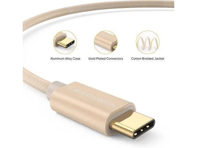 Alt view image 2 of 7 - USB C to USB Cable Short 6 inch CableCreation Durable USB C to USB A Short USB C Cable Fast Charging 3A 480Mbps Data USB A to USB C for Power Bank Stylus Pen S21 S20 Pixel GoPro Hero 0.15m Gold