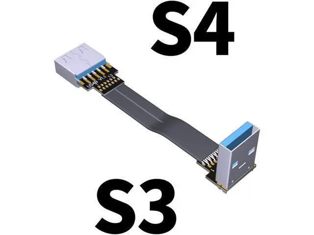 Alt view image 2 of 7 - ADT-Link USB 3.0 Cable USB to USB Cable Type A Male to Male Extension Cable Super Speed HDD 90/270 Degree Angle Up/Down Angled (20cm,S3-S4)