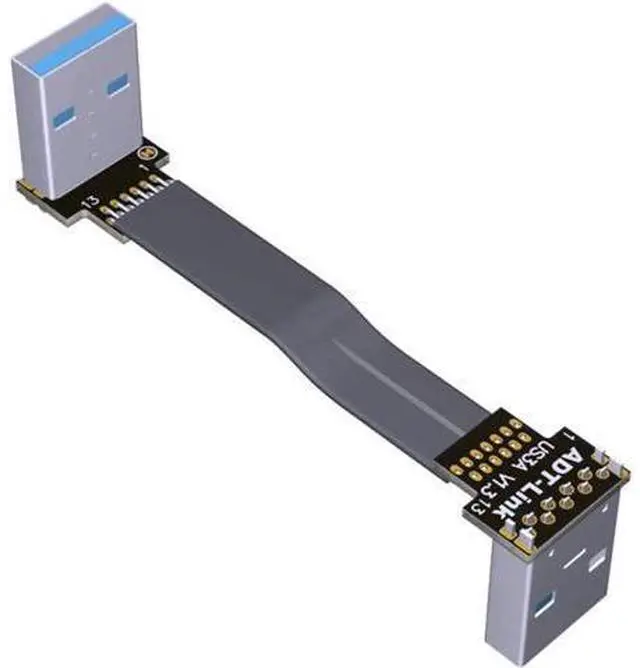 Main image of ADT-Link USB 3.0 Cable USB to USB Cable Type A Male to Male Extension Cable Super Speed HDD 90/270 Degree Angle Up/Down Angled (10cm,S3-S3)