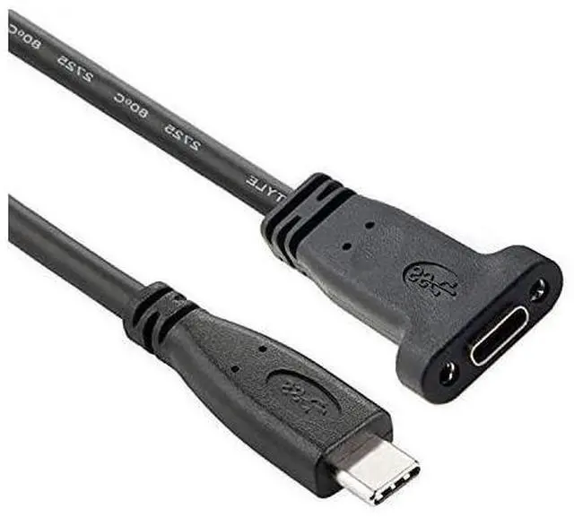 Main image of USB-C USB 3.1 Type C Male to Female Data Extension Cable with Panel Mount Screw Hole