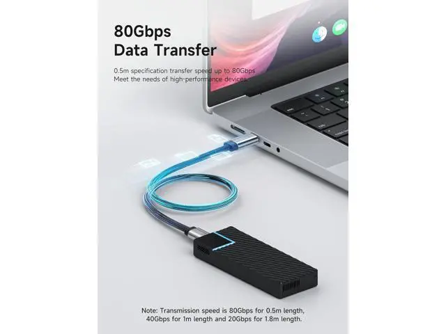 Alt view image 7 of 7 - USB4 V2 Cable, Super Soft 80Gpbs 240W 8K@60Hz USB C to Type-C Fast Charging Cable for iPhone 16 Pro Max, iPad Pro, Thunderbolt 5/4/3, MacBook Pro