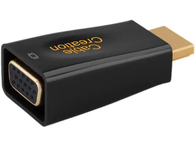 Alt view image 2 of 7 - HDMI to VGA Adapter Gold Plated HDMI HDTV to VGA with Audio Converter Male to Female Support 1080P Black