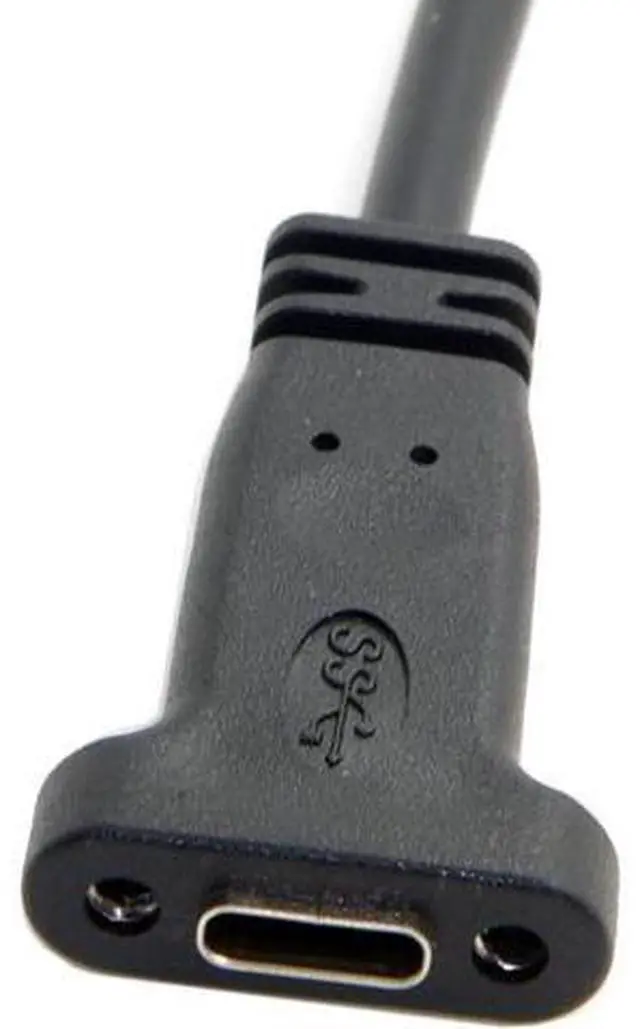 Alt view image 5 of 6 - USB-C USB 3.1 Type C Male to Female Data Extension Cable with Panel Mount Screw Hole