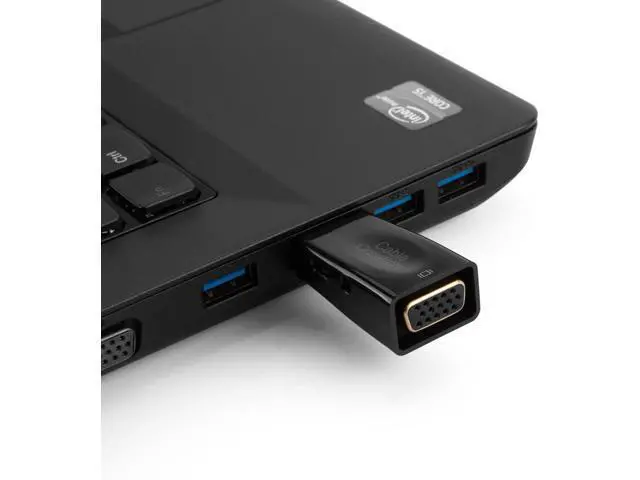 Alt view image 5 of 7 - HDMI to VGA Adapter Gold Plated HDMI HDTV to VGA with Audio Converter Male to Female Support 1080P Black