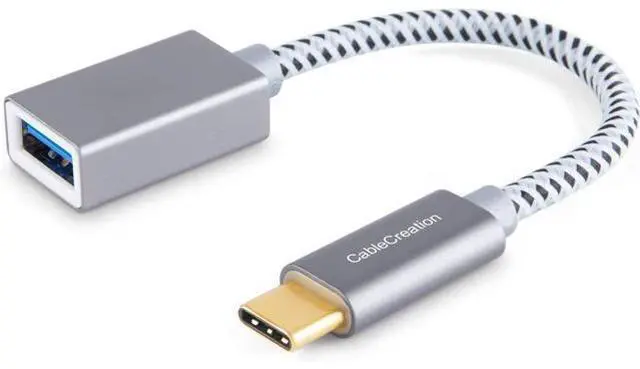 Main image of USB3.1 USB Female to USB C Adapter 0.5 FT CableCreation USB C to USB A Female Adapter Cable OTG 5Gbps Data Female USB A to C Male for MacBook Pro Air XPS 13 15 S21 S20 S10 etc, 0.15m Space Gray