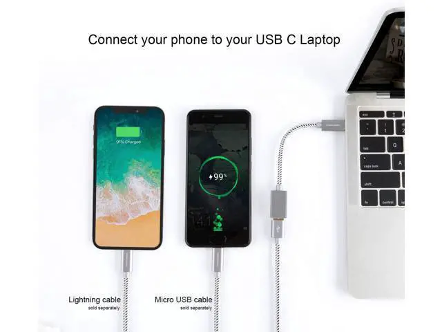 Alt view image 5 of 7 - USB3.1 USB Female to USB C Adapter 0.5 FT CableCreation USB C to USB A Female Adapter Cable OTG 5Gbps Data Female USB A to C Male for MacBook Pro Air XPS 13 15 S21 S20 S10 etc, 0.15m Space Gray