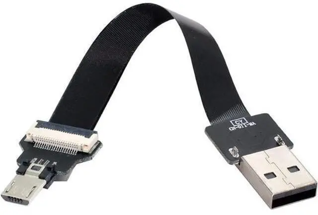 Alt view image 4 of 7 - Type-A USB 2.0 Male to Micro USB 5Pin Male Data Flat Slim FPC Cable 20CM for FPV & Disk & Phone