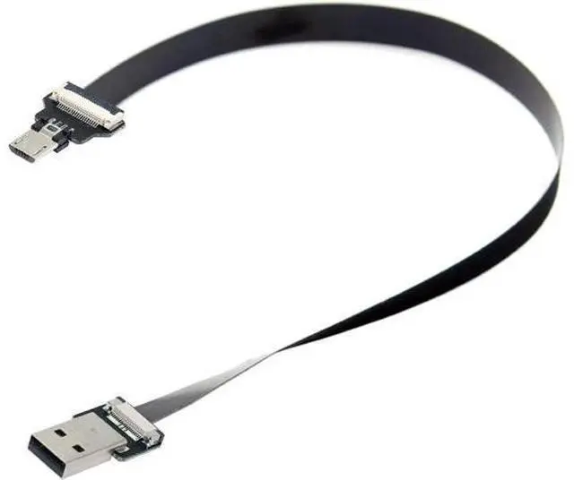 Alt view image 6 of 7 - Type-A USB 2.0 Male to Micro USB 5Pin Male Data Flat Slim FPC Cable 20CM for FPV & Disk & Phone