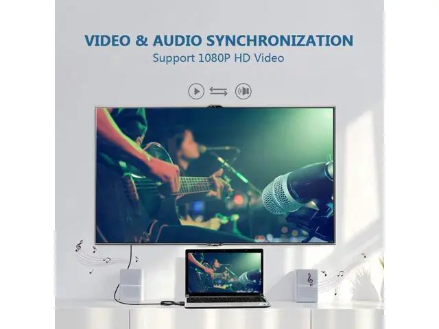 Alt view image 6 of 7 - AMALINK VGA to HDMI Adapter, 1080P VGA Male to HDMI Female Adapter Cable with Audio Cable and USB Cable