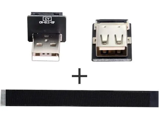 Alt view image 3 of 7 - Up Angled Flat Slim FPC USB 2.0 Type-A Male to Female Extension Data Cable for FPV & Disk & Scanner & Printer 20CM