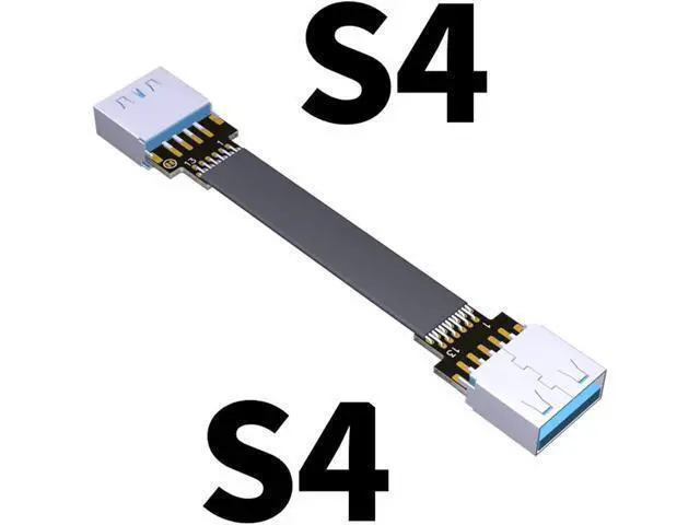 Alt view image 2 of 7 - ADT-Link USB 3.0 Cable USB to USB Cable Type A Male to Male Extension Cable Super Speed HDD 90/270 Degree Angle Up/Down Angled (30cm,S4-S4)