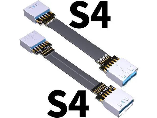 Alt view image 3 of 7 - ADT-Link USB 3.0 Cable USB to USB Cable Type A Male to Male Extension Cable Super Speed HDD 90/270 Degree Angle Up/Down Angled (30cm,S4-S4)