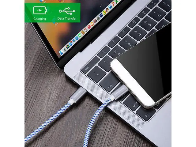 Alt view image 5 of 7 - USB C Cable 10FT 60W USB C to USB C Fast Charging Cable USB Type-C to C Cable Braided 3A 60W 480Mbps Data for MacBook Pro Air iPad Air Pro S21/S20+/S20 Pixel 4/5 etc. 3m Blue