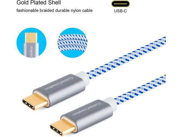Alt view image 4 of 7 - USB C Cable 10FT 60W USB C to USB C Fast Charging Cable USB Type-C to C Cable Braided 3A 60W 480Mbps Data for MacBook Pro Air iPad Air Pro S21/S20+/S20 Pixel 4/5 etc. 3m Blue