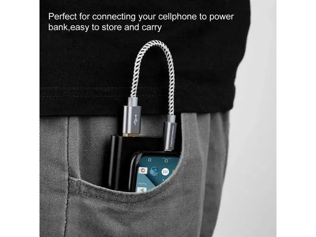 Alt view image 4 of 7 - Bundle 2 Items: CableCreation Braided Short USB C Cable Buddle with Short Micro USB Cable for Charging and Data Sync