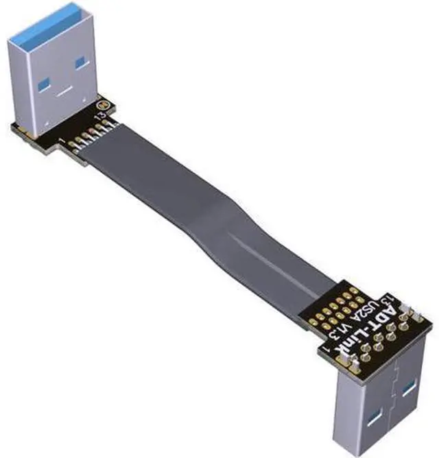 Main image of ADT-Link USB 3.0 Cable USB to USB Cable Type A Male to Male Extension Cable Super Speed HDD 90/270 Degree Angle Up/Down Angled (10cm,S2-S2)