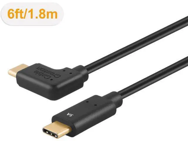 Alt view image 2 of 5 - Angle USB C to USB C Cable 100W, CableCreation 90 Degree USB Type C Cable 5A Fast Charging, Compatible with New MacBook(Pro), Google Chromebook Pixel, Galaxy S20, S20+, S20 Ultra, Note 10, 6ft/Black
