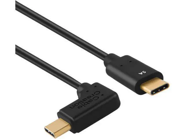 Alt view image 3 of 5 - Angle USB C to USB C Cable 100W, CableCreation 90 Degree USB Type C Cable 5A Fast Charging, Compatible with New MacBook(Pro), Google Chromebook Pixel, Galaxy S20, S20+, S20 Ultra, Note 10, 6ft/Black